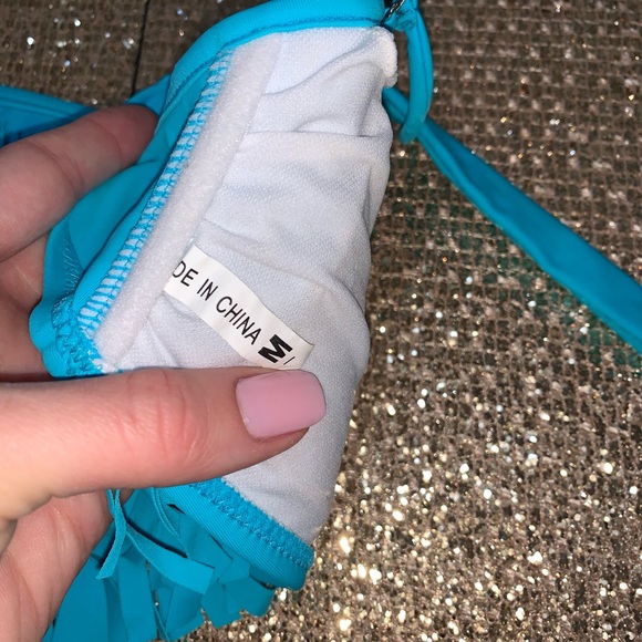 Fringe teal swimsuit - Picture 3 of 3